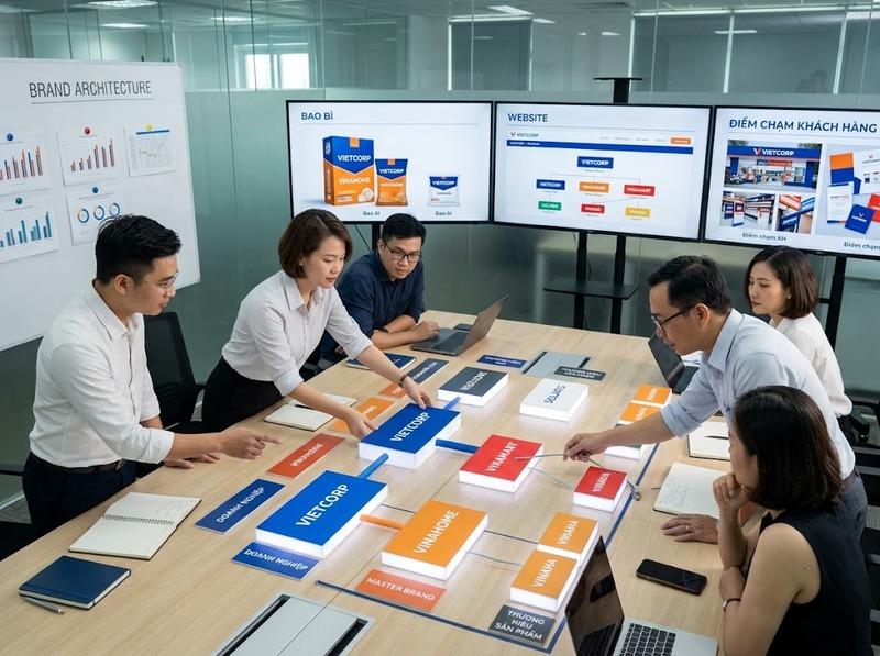Kiến trúc thương hiệu xác định quan hệ giữa thương hiệu mẹ, con và danh mục